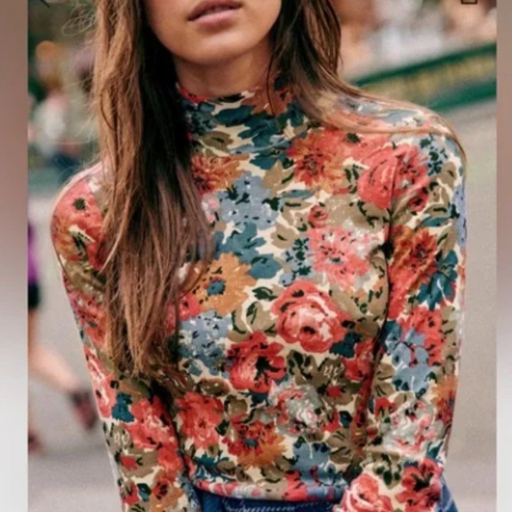 ISO Sezane Felix top Autumn flowers size Small